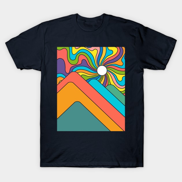 Geometric Sunrise T-Shirt by clingcling